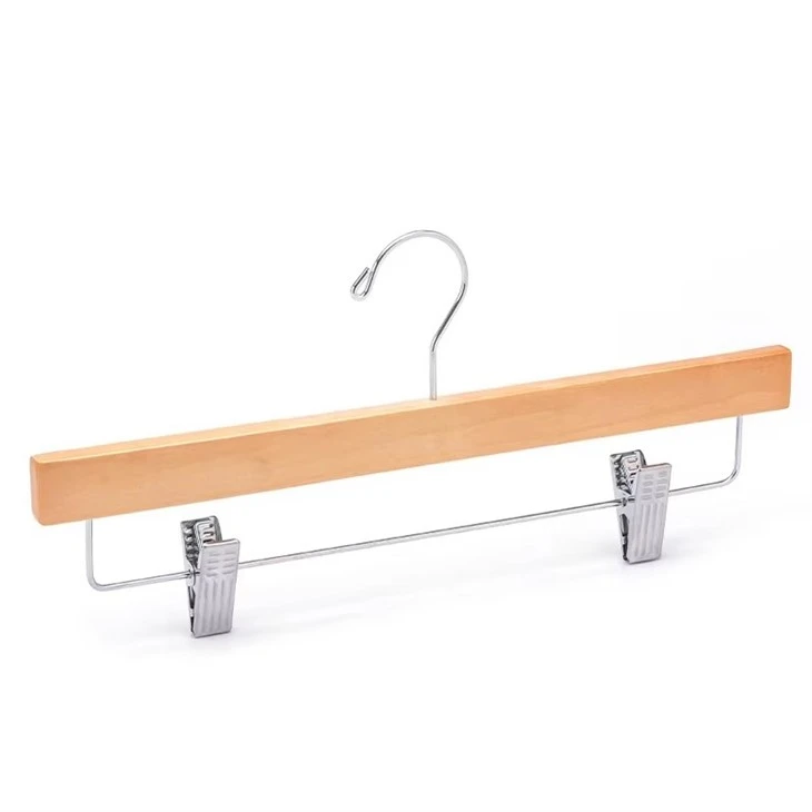 wooden pants hangers with clips